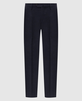 Stefano Ricci Blue wool pants with embroidery M1T022SR14T068HA