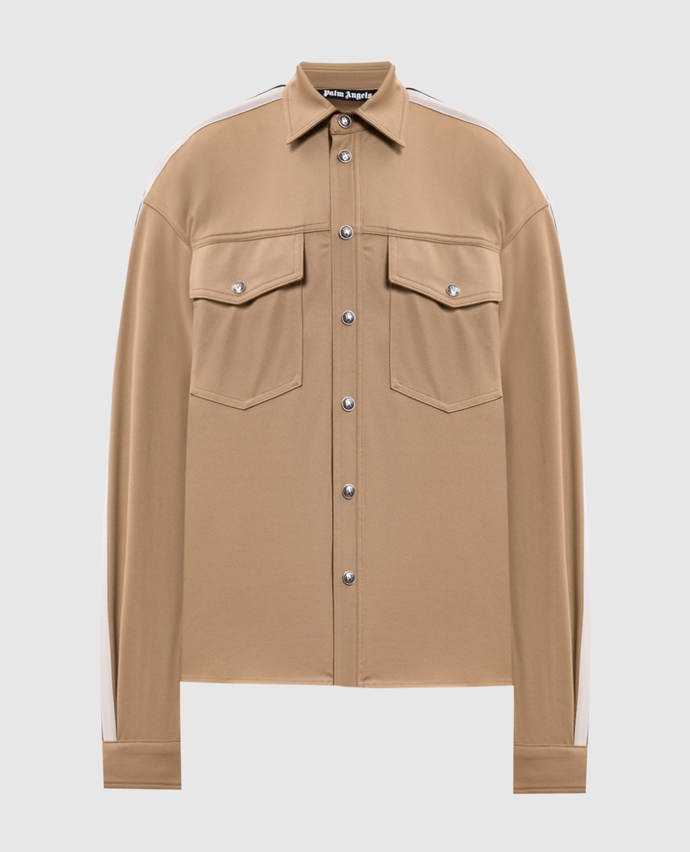 Beige shirt with logo embroidery