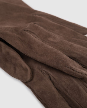Brunello Cucinelli Brown suede gloves MPCLF9005P