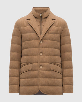 Herno Brown down jacket with wool PI0025ULE33503
