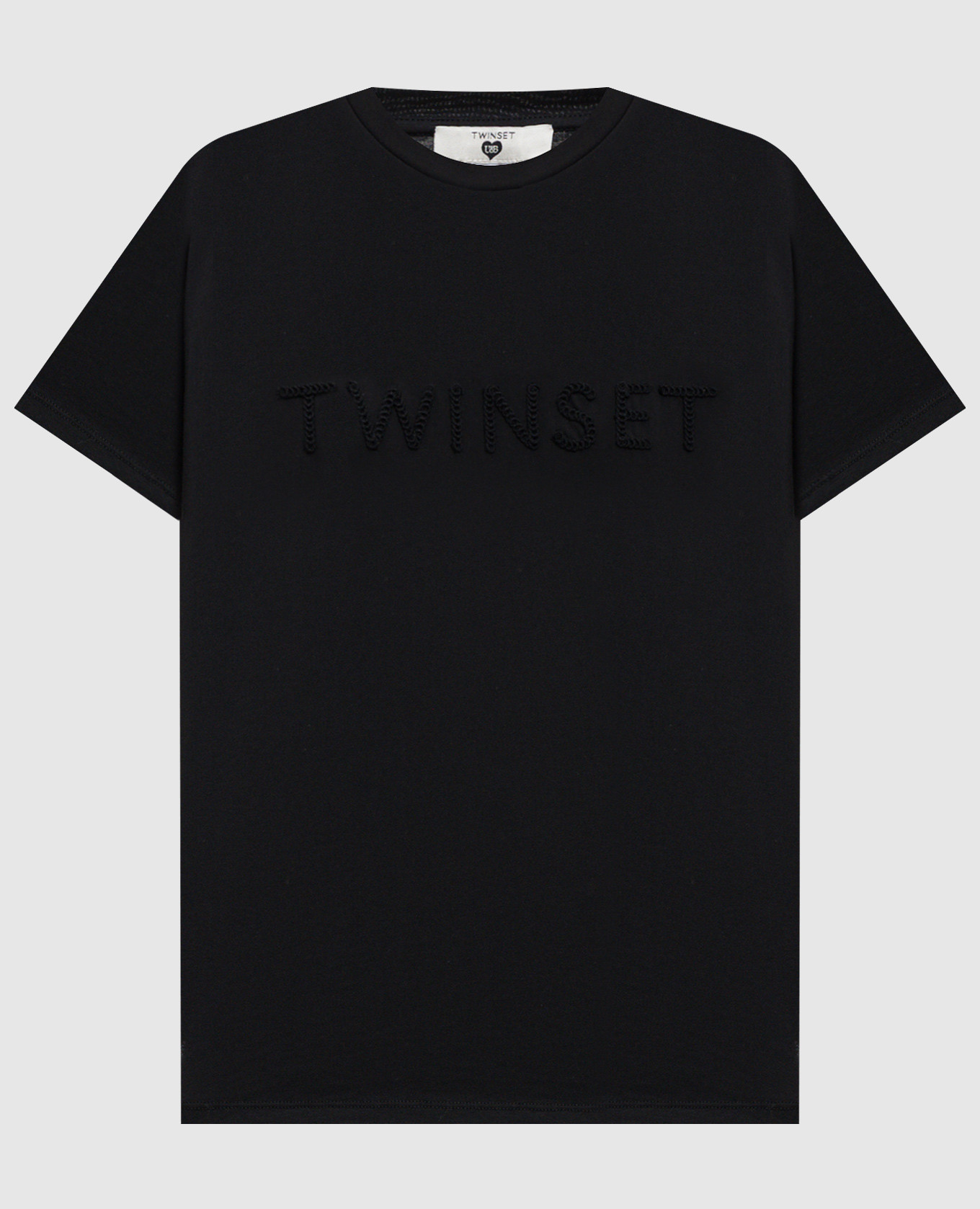 Black T-shirt with embroidered logo