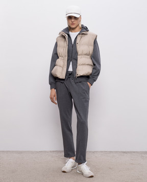 Brunello Cucinelli Grey track pants with lapels MP827FB799