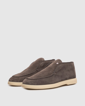 Stefano Ricci Brown suede desert boots with emblem UC62G4181SDP