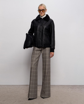 Yves Salomon Black sheepskin coat 27WYV60162MSBV