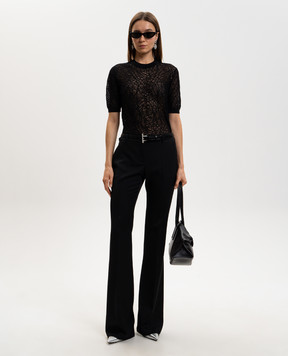 Alexander McQueen Black wool flared pants 830045QJAAC