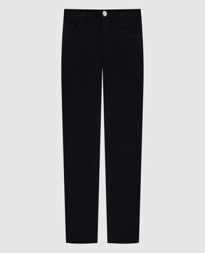 Stefano Ricci Black pants with logo patch M8T61B0070TFANT