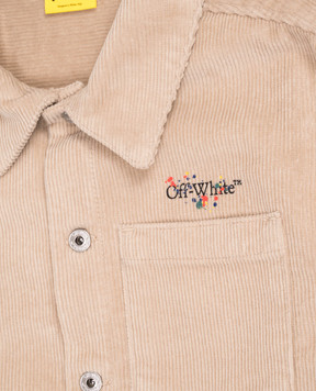 Off-White Children's beige corduroy shirt-style jacket 44BES001F5F001