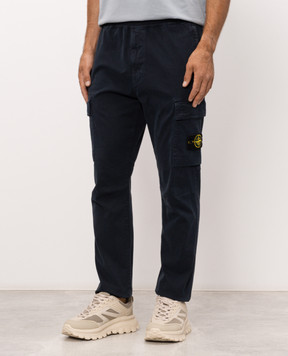 Stone Island Blue joggers with logo patch L2S153100033S00L1