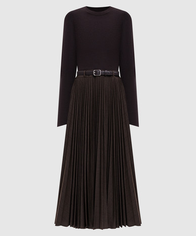 Brown midi dress