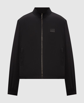 Dolce&Gabbana Black windbreaker with logo patch G9AOFTGK543