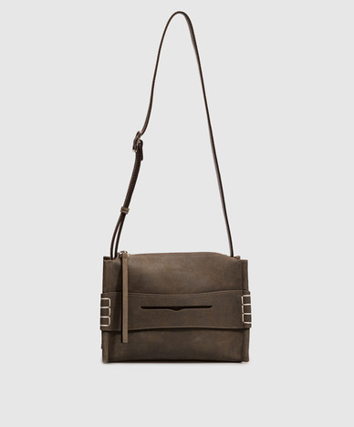 Braune Wildleder-Umhängetasche Loafer