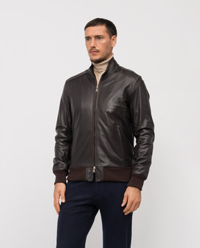 Cashmere&Whiskey Brown leather jacket DF272NAPPA
