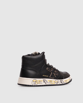 Premiata Marc children's black leather high-tops 323694682735