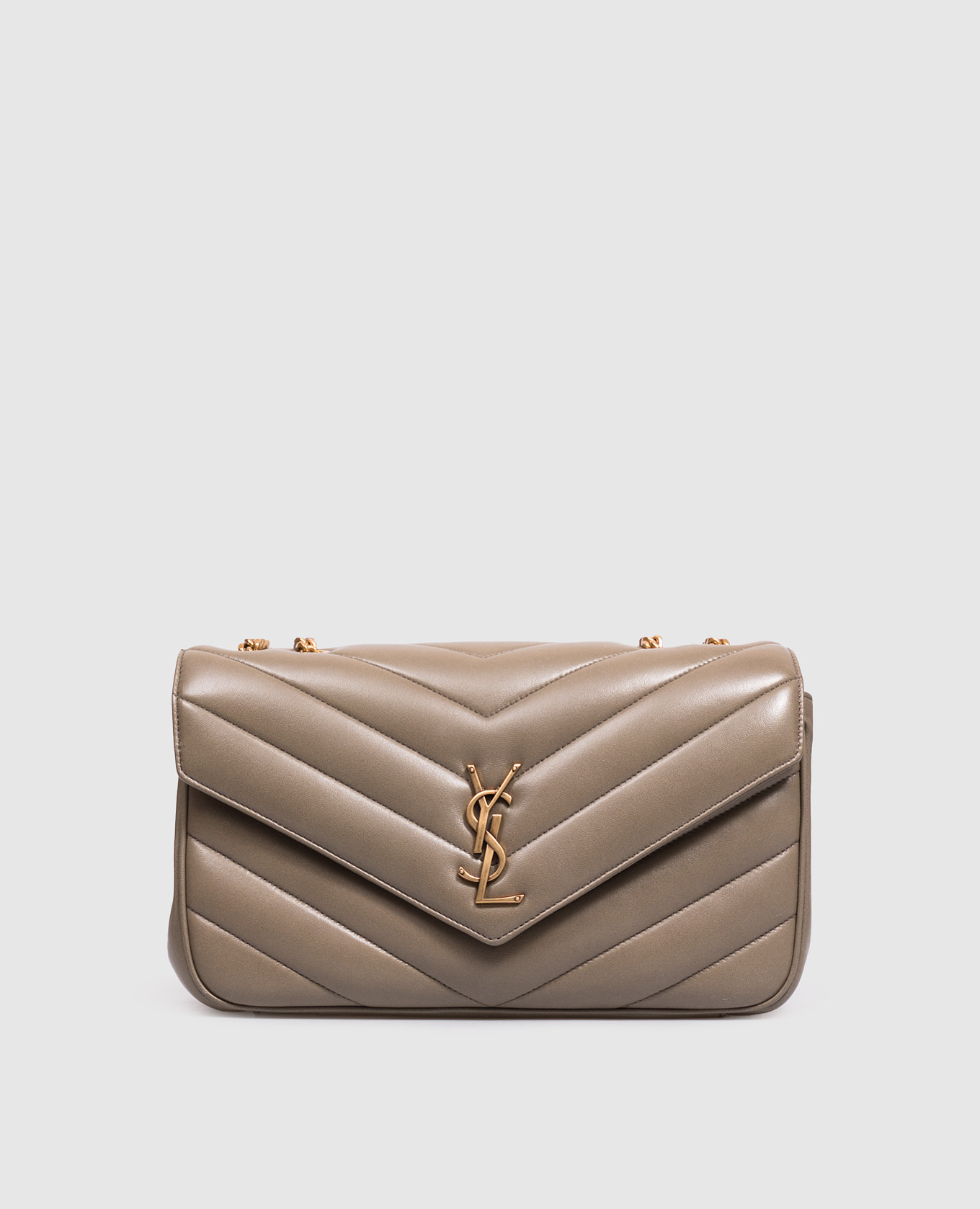 LOULOU leather bag in khaki color