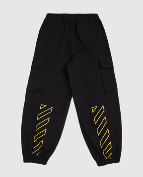Off-White Kids' black joggers with logo 44BCF007F5F001