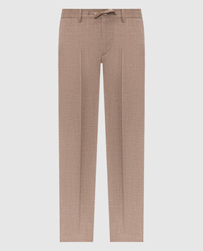 Stefano Ricci Brown wool, silk and linen trousers M1T610002BWKL07U