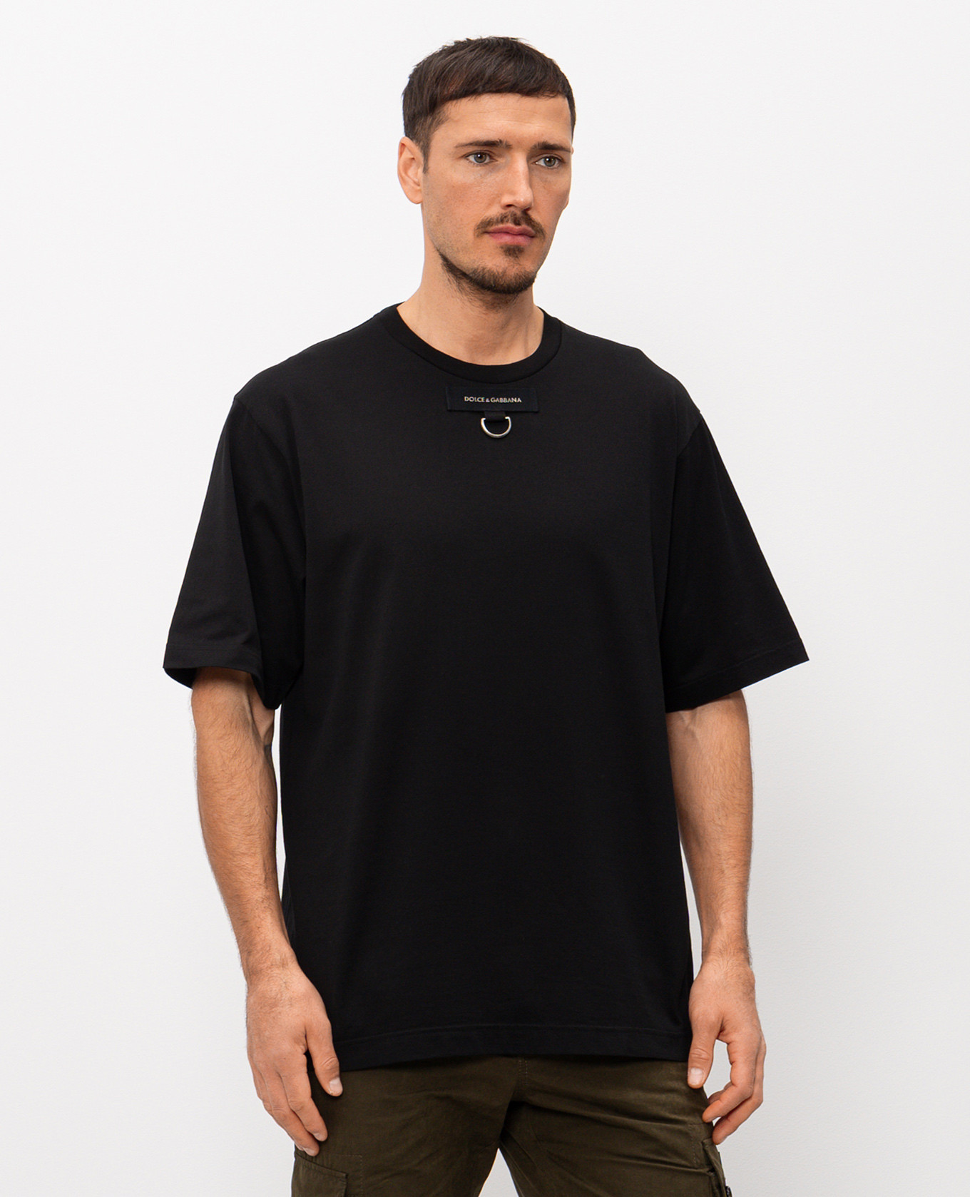 Black T-shirt with logo patch Dolce&Gabbana 3