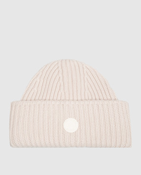 Yves Salomon SKI Beige wool and cashmere hat 24WKA019XXMALC