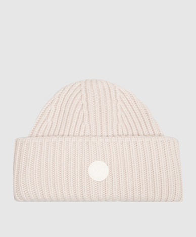 Beige wool and cashmere hat