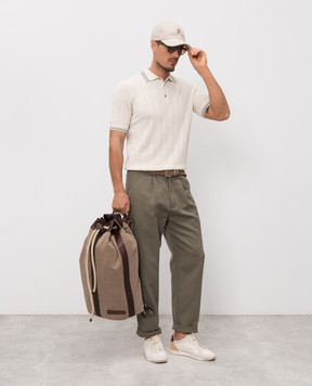 Brunello Cucinelli Khaki linen pants MP44DH0690