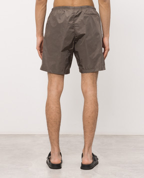 Palm Angels Brown logo print swim shorts PMFD018S26FAB001