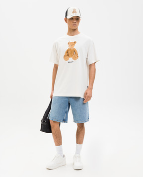 Palm Angels Ivory Bear T-shirt PMAA109S26JER00A