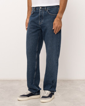Trussardi Blue jeans with embroidered emblem P404HE04952NMJ390D46