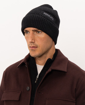 Premiata Black merino wool hat HALTA