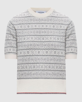 Thom Browne Ivory wool patterned top FKA529AY1007