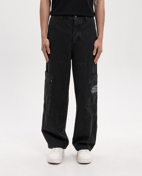 Off-White Black cargo pants with logo embroidery 44XCF04ES26F001