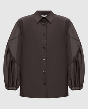 Peserico Brown blouse with silk A0634408372