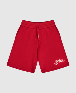 Dolce&Gabbana Children's red shorts with contrasting logo L4JQXPG7P4X814