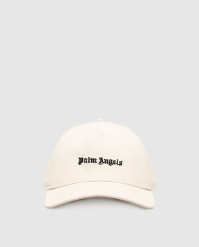 Palm Angels Ivory cap with logo embroidery PAMLB001FB001m