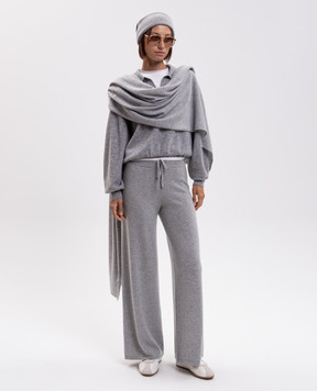 LISA YANG Katriel grey cashmere pullover with polo collar 2026310