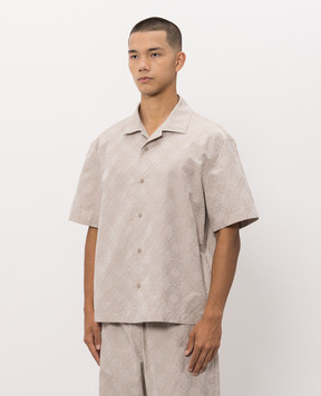 Off-White Beige shirt with emblem pattern 44MGG01QF26F004