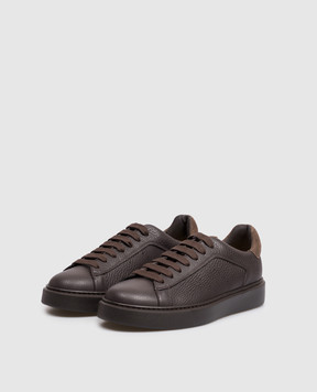 Doucal's Brown leather sneakers DU2852ALEXPF781