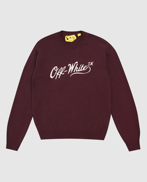 Off-White Children's burgundy sweater with wool 44GHE002F26K002