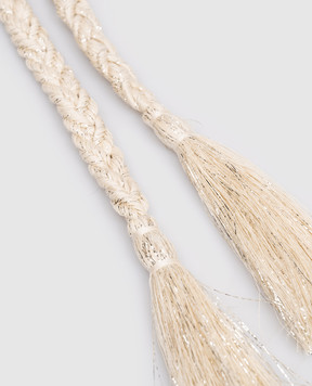 Momoni CHIUHA ivory linen woven belt MOBT009MO54