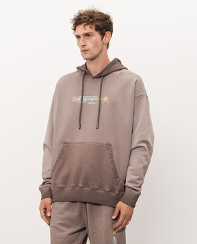 Off-White Brown Archi Geography Arrow Hoodie 44MBB085F26F003