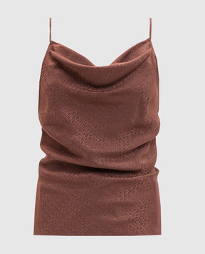 Maison Margiela MM6 Brown top with logo pattern S52NC0363M36007