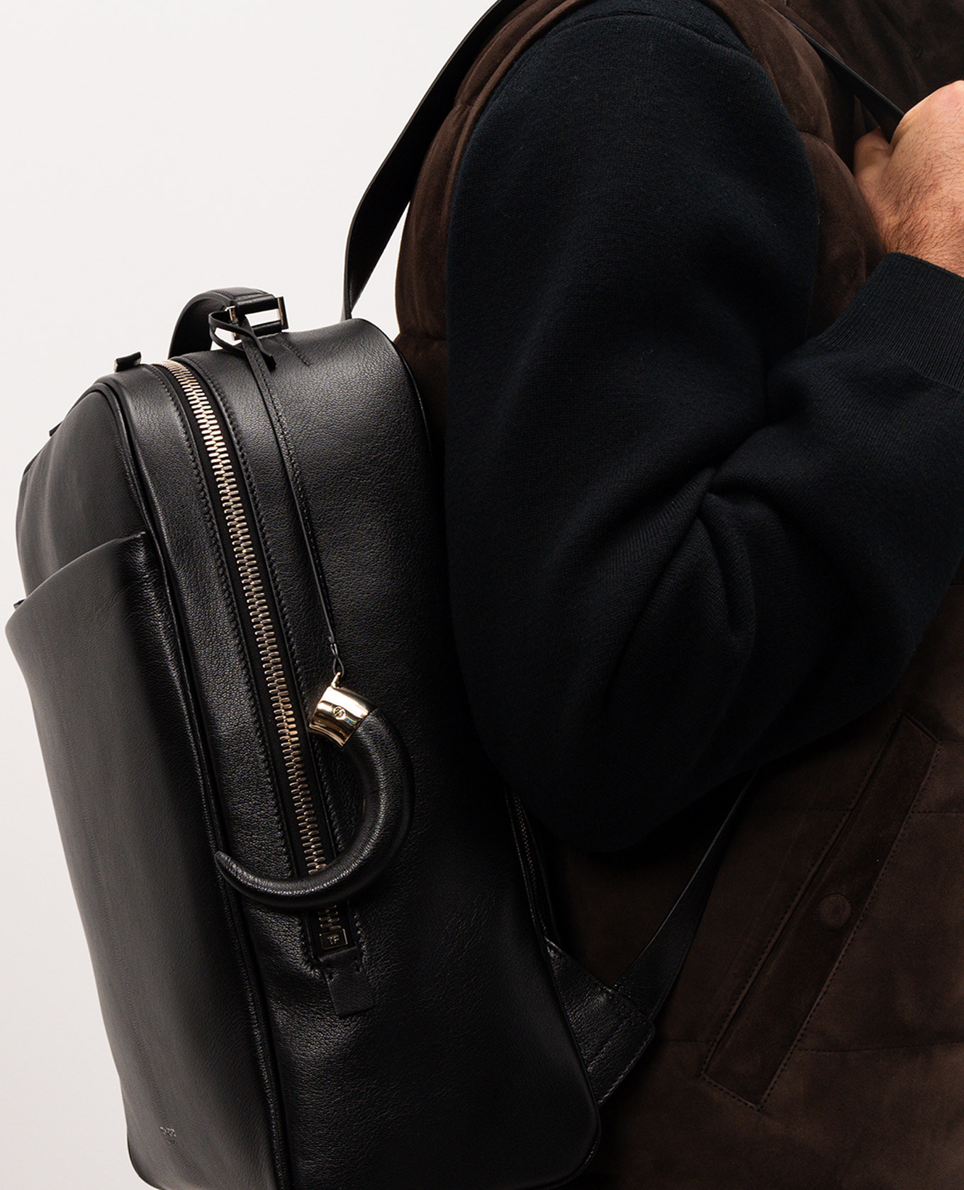 Black leather horn-shaped keychain Tom Ford 2
