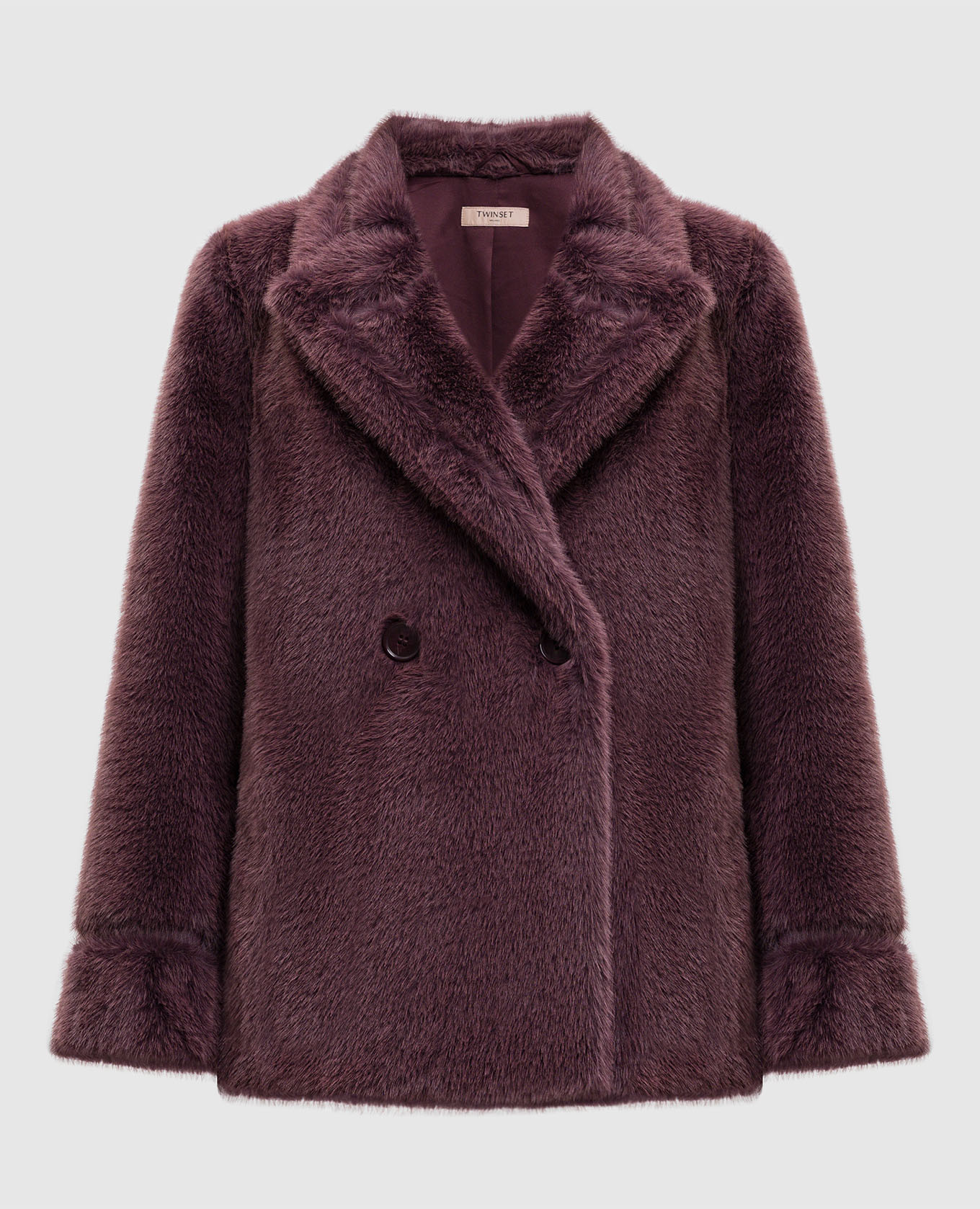 

Pink double-breasted coat Twinset