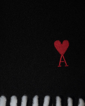 Ami Paris Black wool scarf USF705AW0047