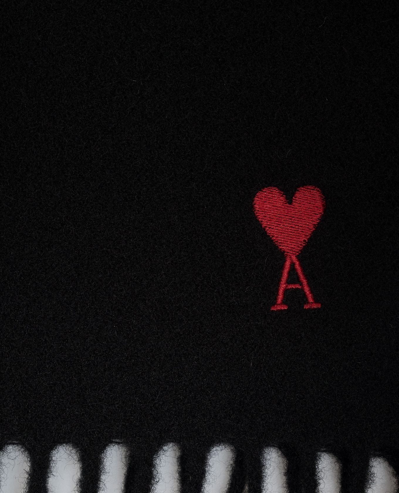 Black wool scarf Ami Paris 3