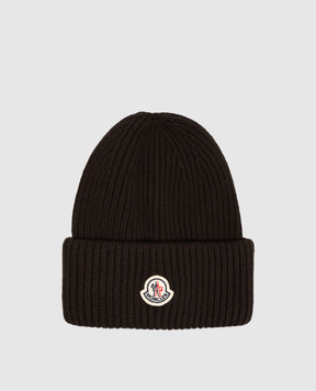 Moncler Brown wool and cashmere hat L20913B00087M1127