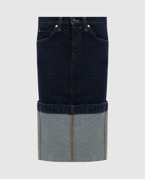 Khaite Kilian blue denim skirt with lapels 1190908040