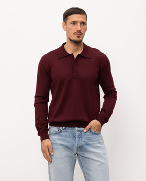 Valentino Burgundy wool polo shirt 9V3KP04UBH9