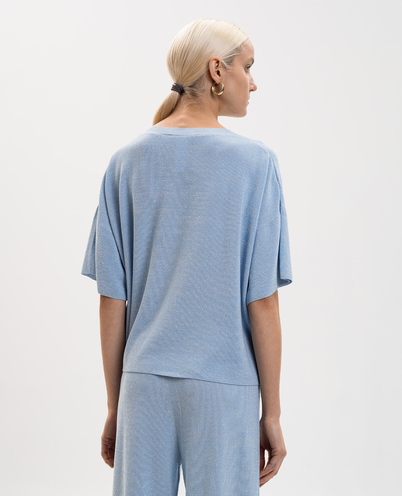 

Blue T-shirt with lurex Fabiana Filippi, Light blue