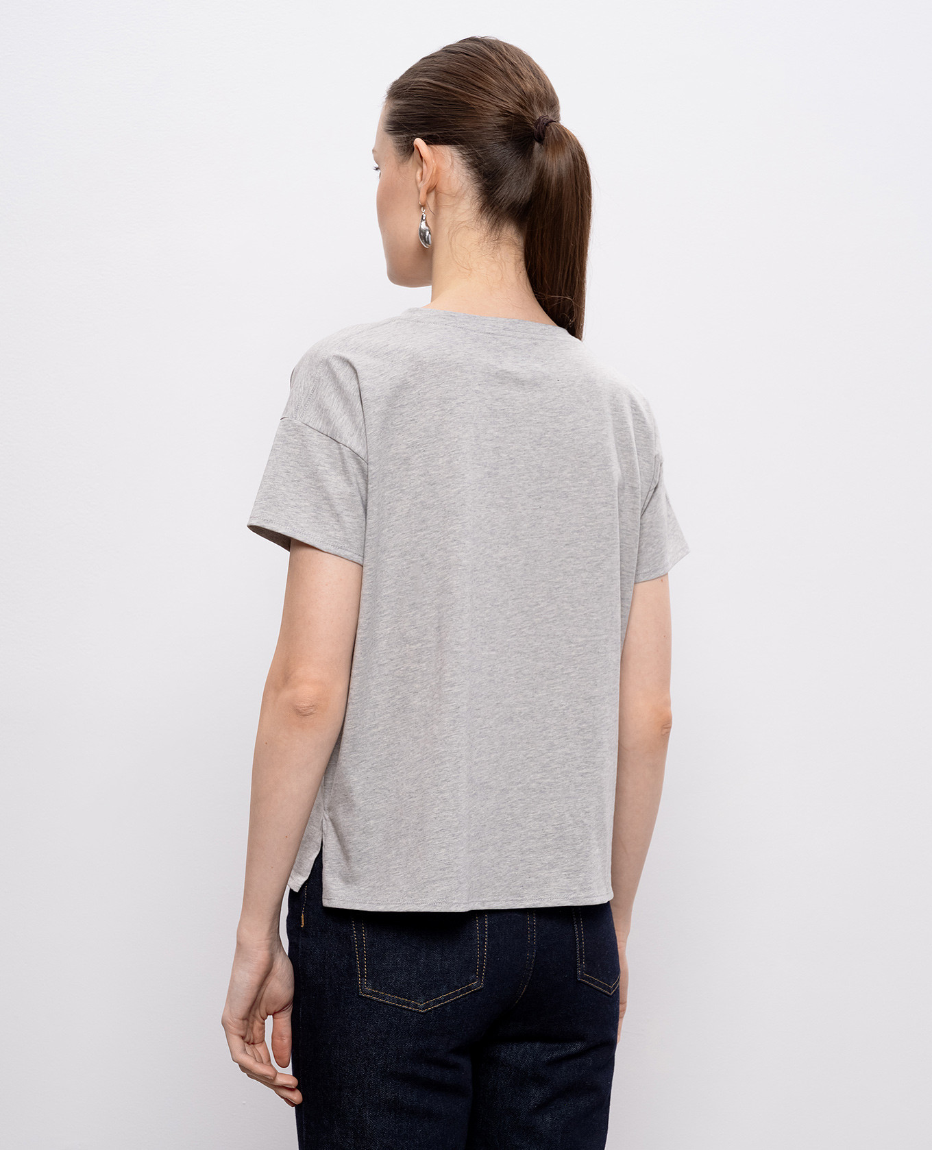 

Gray melange T-shirt BASILUZZO Loulou de Saison, Grey
