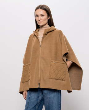Twinset Brown poncho with hood 262LI4BLL
